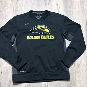 Nike Black and Yellow Golden Eagles Southern Miss Men's Crewneck Therma-fit
